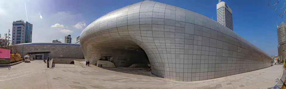 The curving metal skin of Dongdaemun Design Plaza — Dongdaemun Design Plaza, Seoul