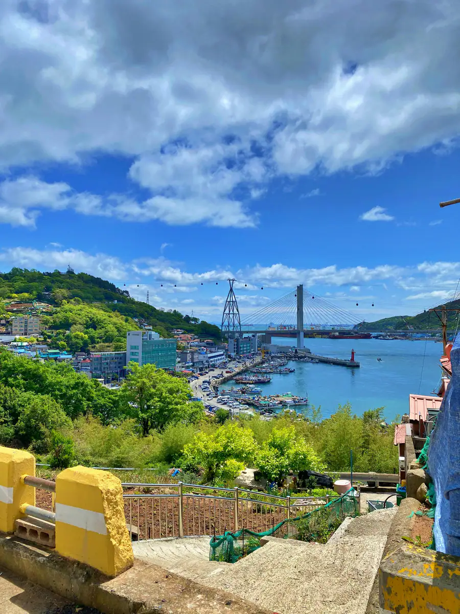 A bridge over the water on the Yeosu coast — Yeosu